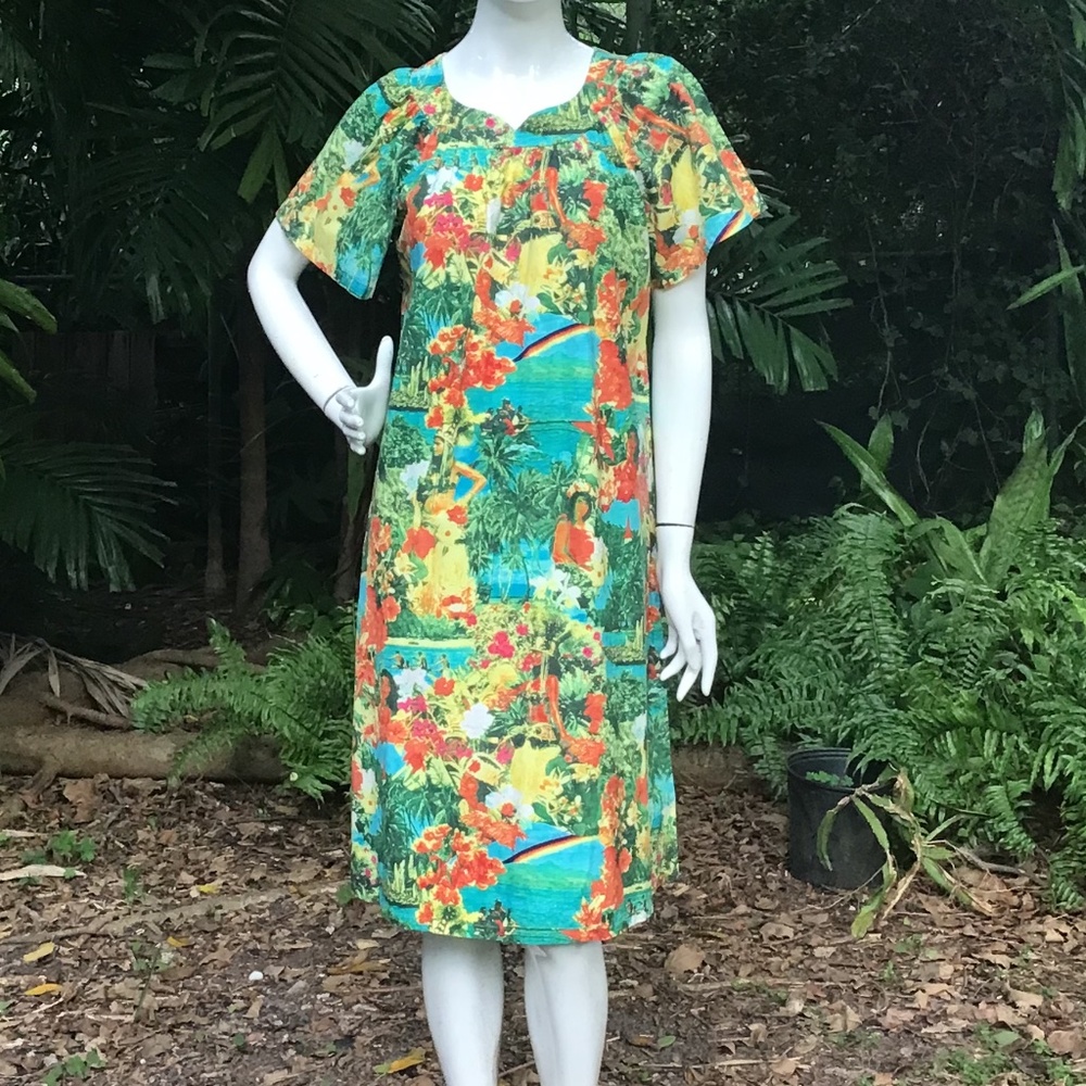 Vintage Hawaiian cotton Aline Dress